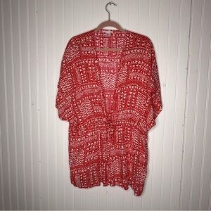 Victorias Secret Heart Printed Kimono Wrap Robe Coverup with Tie One Size